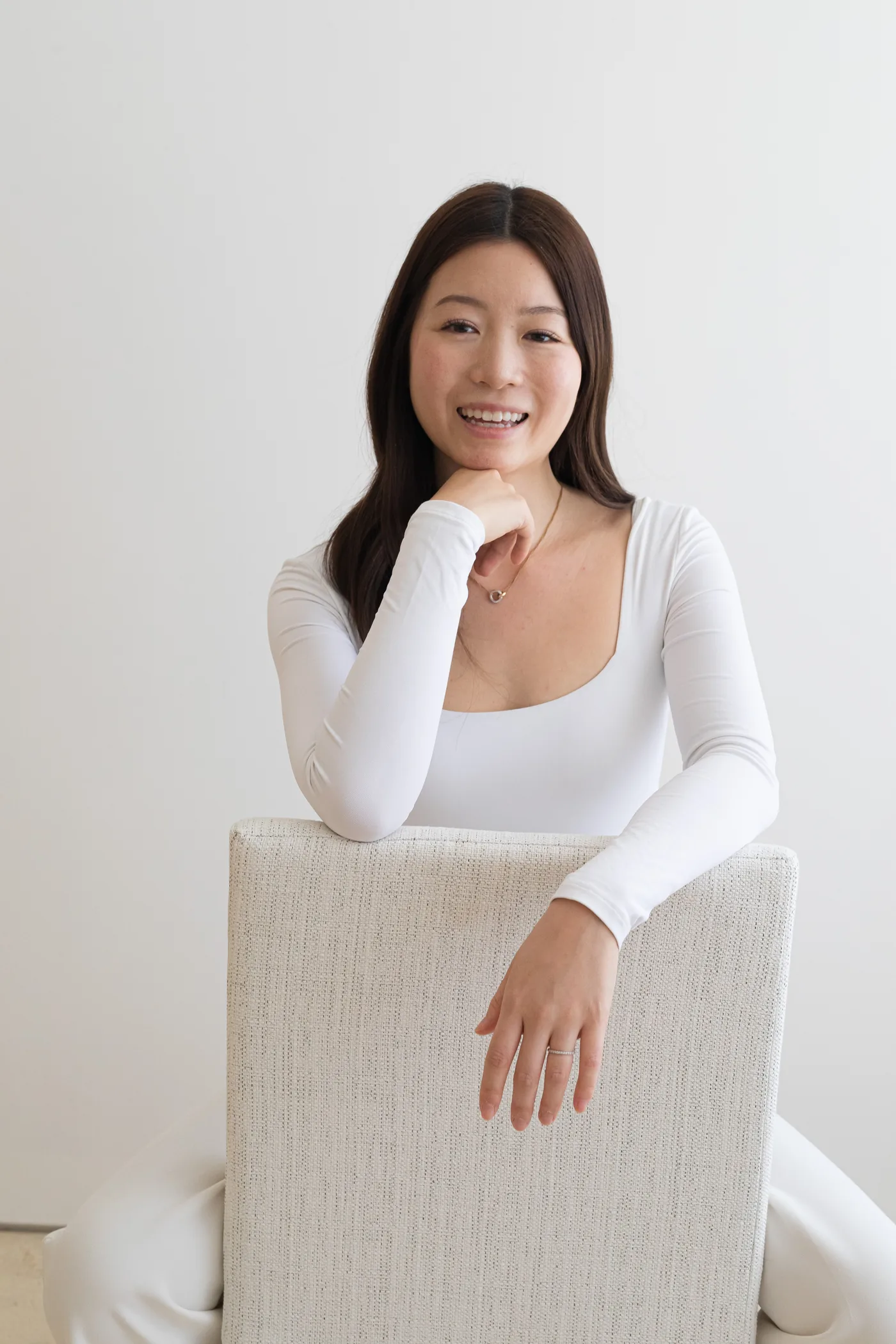 A person standing, composed and ready