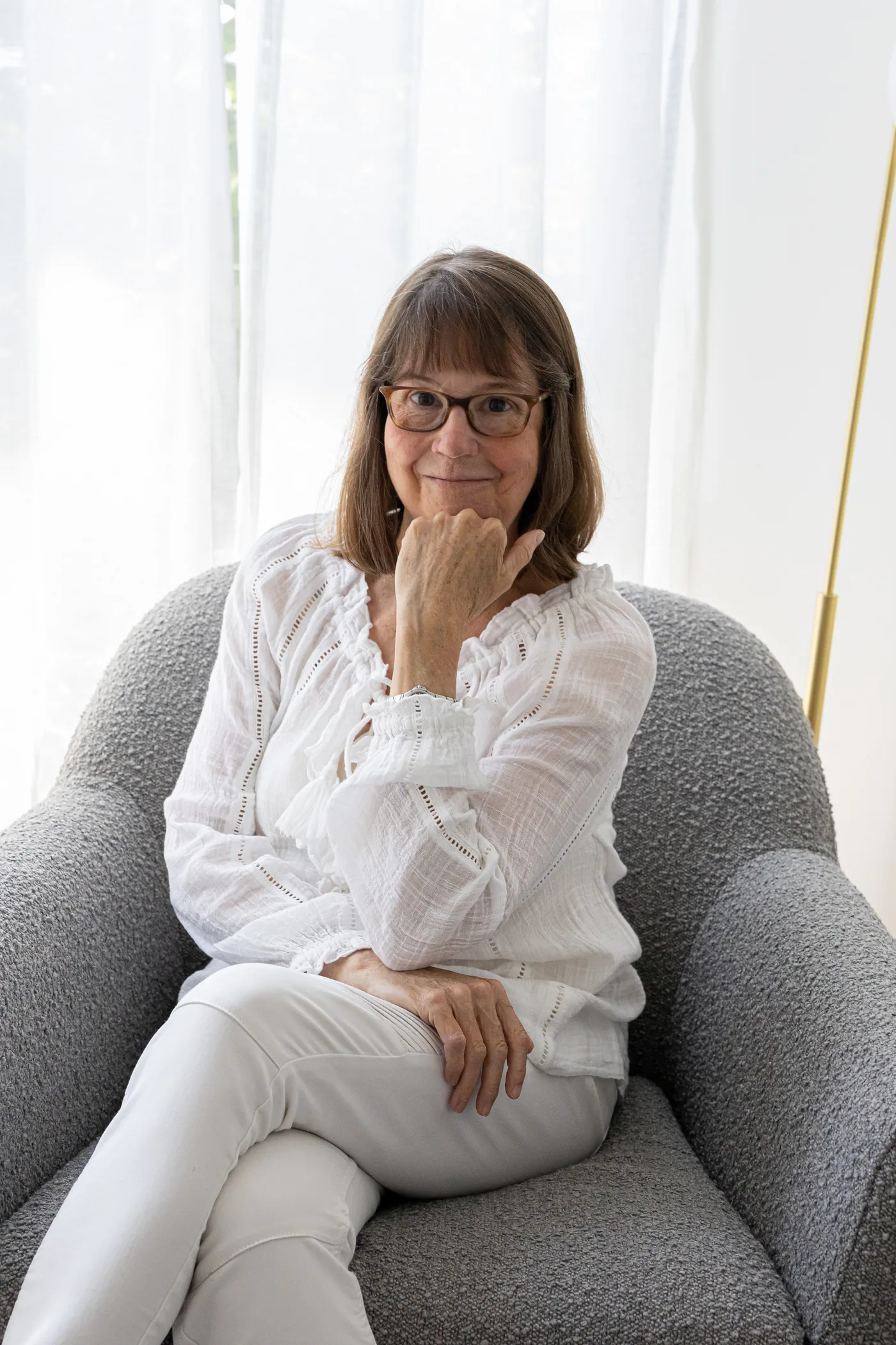 A person in a quiet, self-aware moment