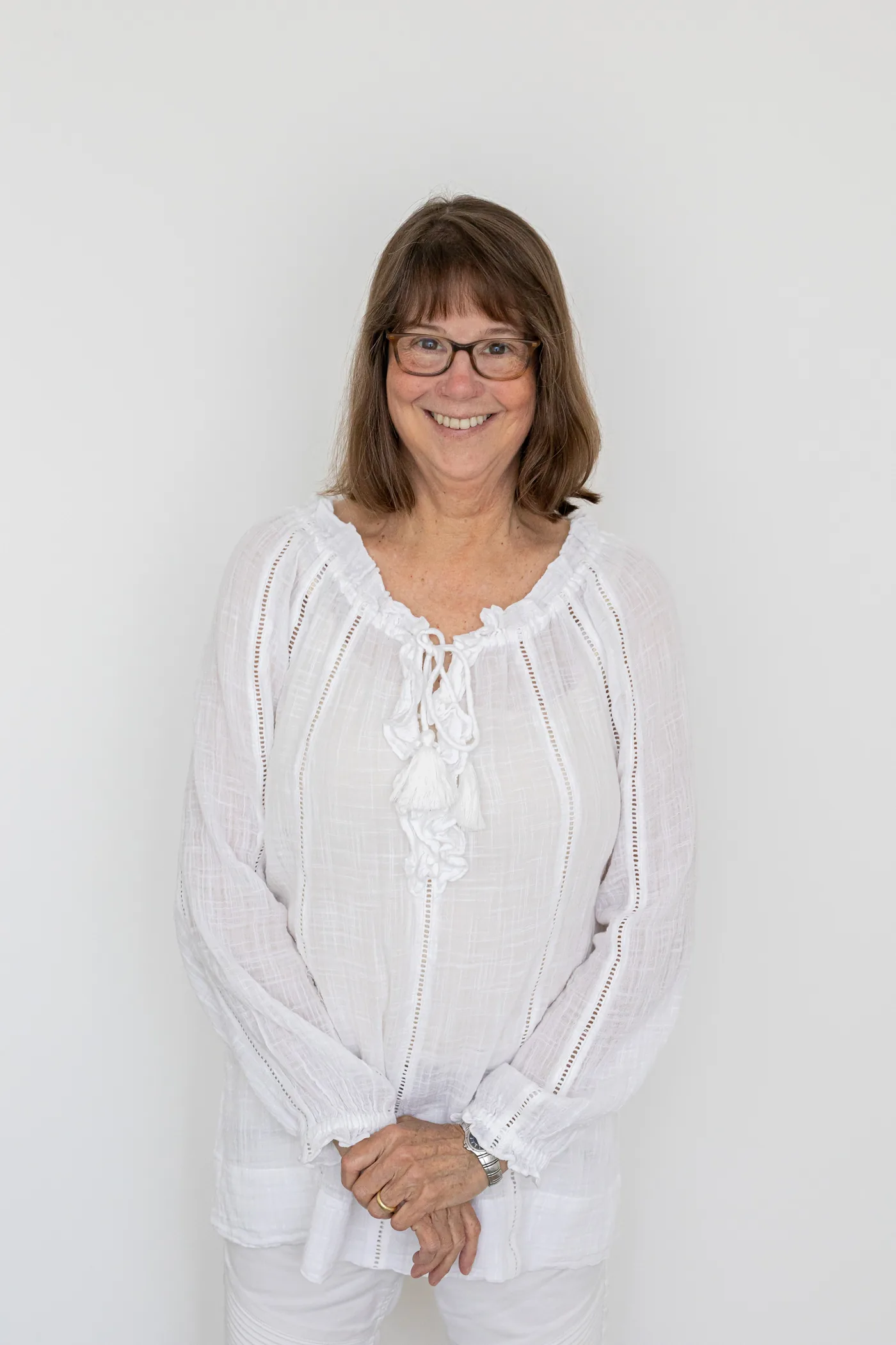 A person standing, grounded and calm