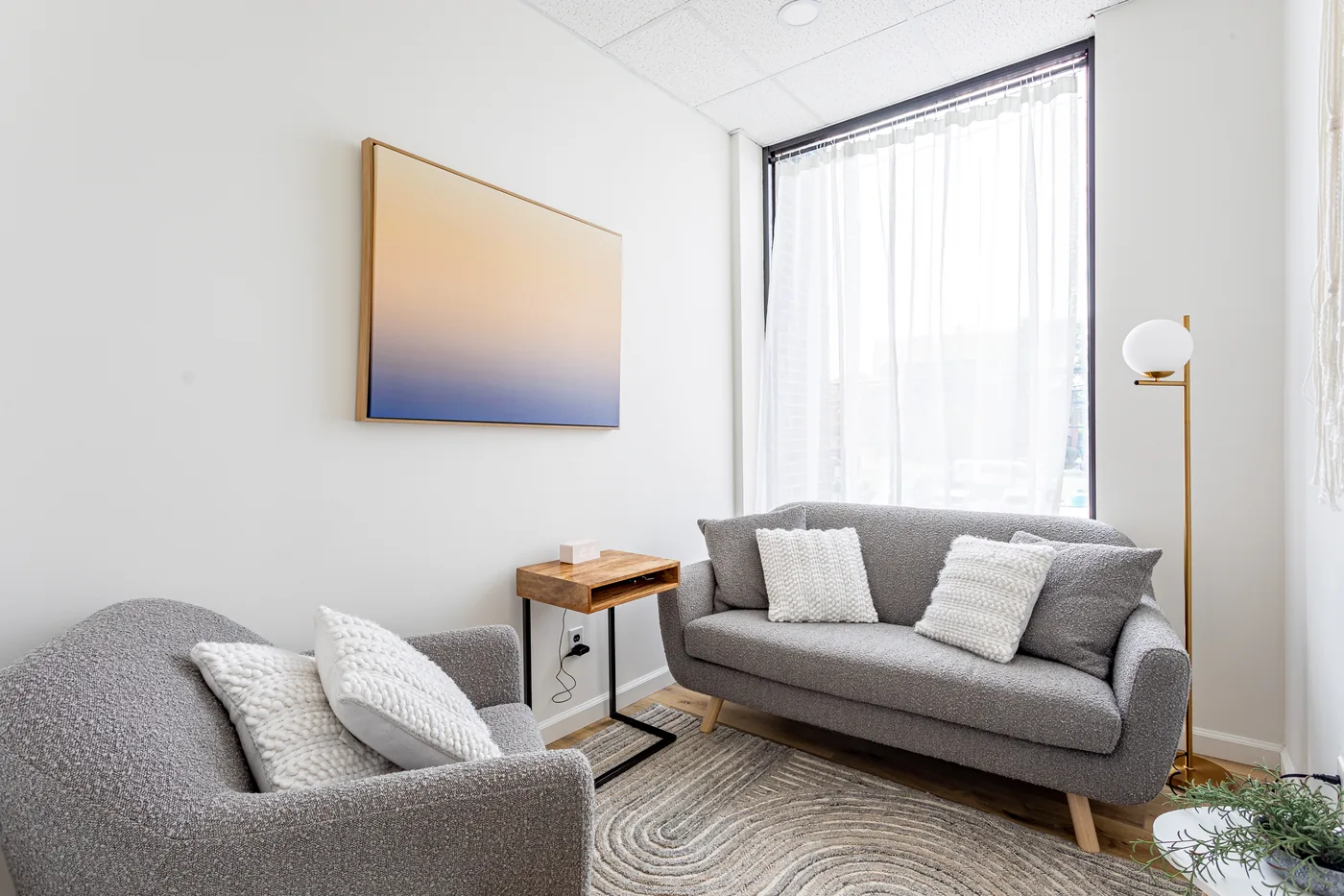 A quiet therapy room at Repose